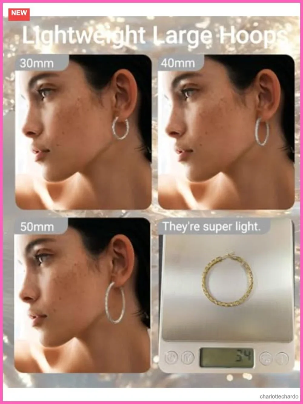 Sterling Silver Twist Hoop Earrings Hypoallergenic Post 30mm 40mm 50mm